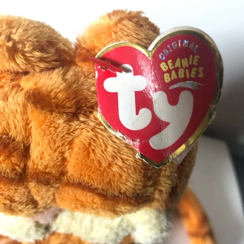 TY Beanie Babies Garfield stuffed animal plush with original tag.